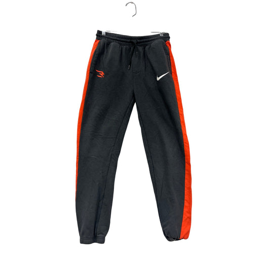 Nike Youth XL Track Pants Black/Orange Striped Athletic Joggers #8672