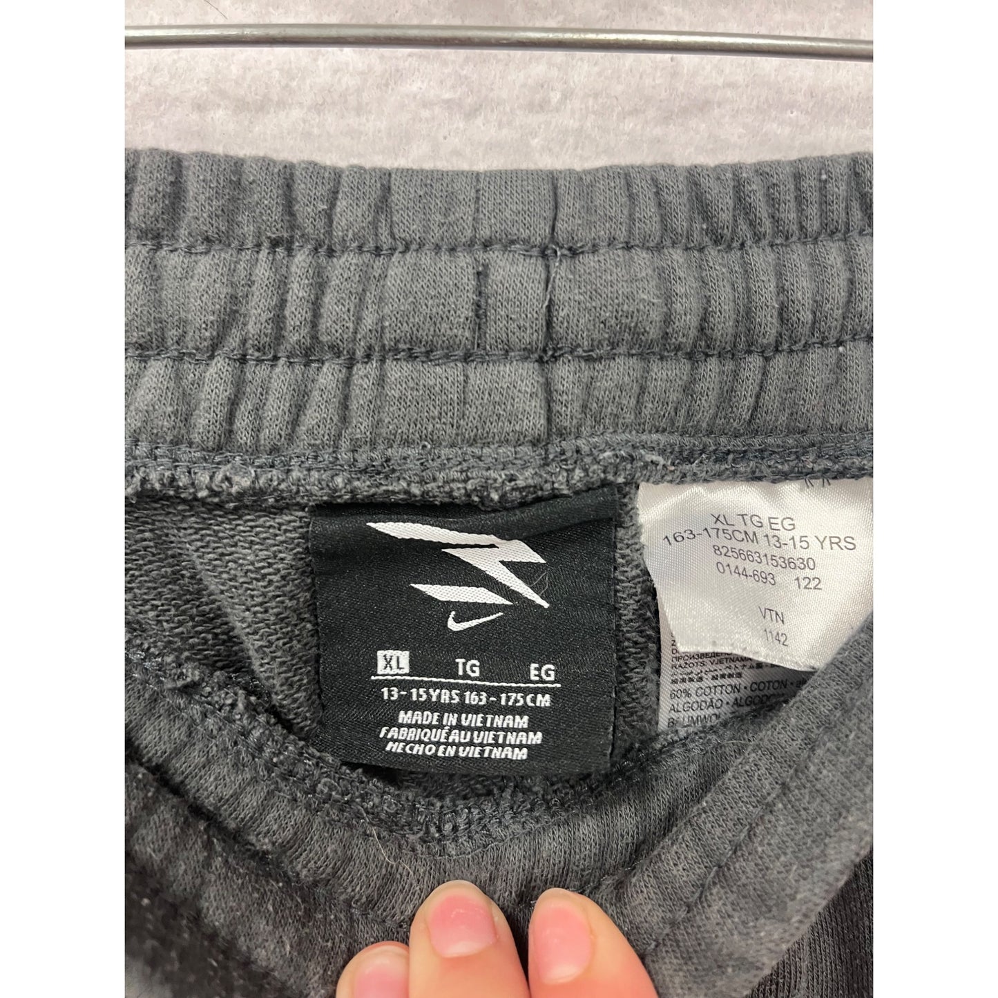 Nike Youth XL Track Pants Black/Orange Striped Athletic Joggers #8672