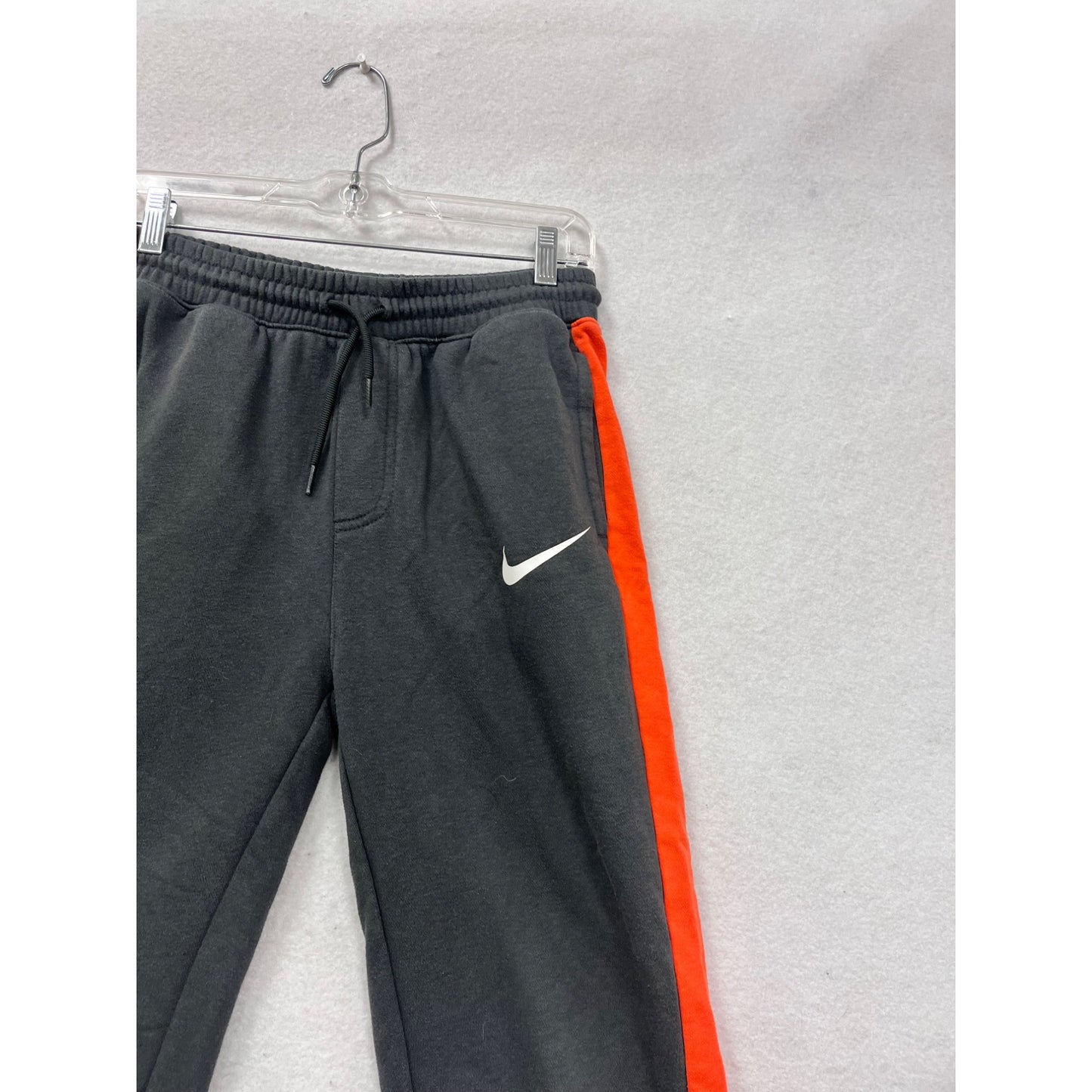 Nike Youth XL Track Pants Black/Orange Striped Athletic Joggers #8672
