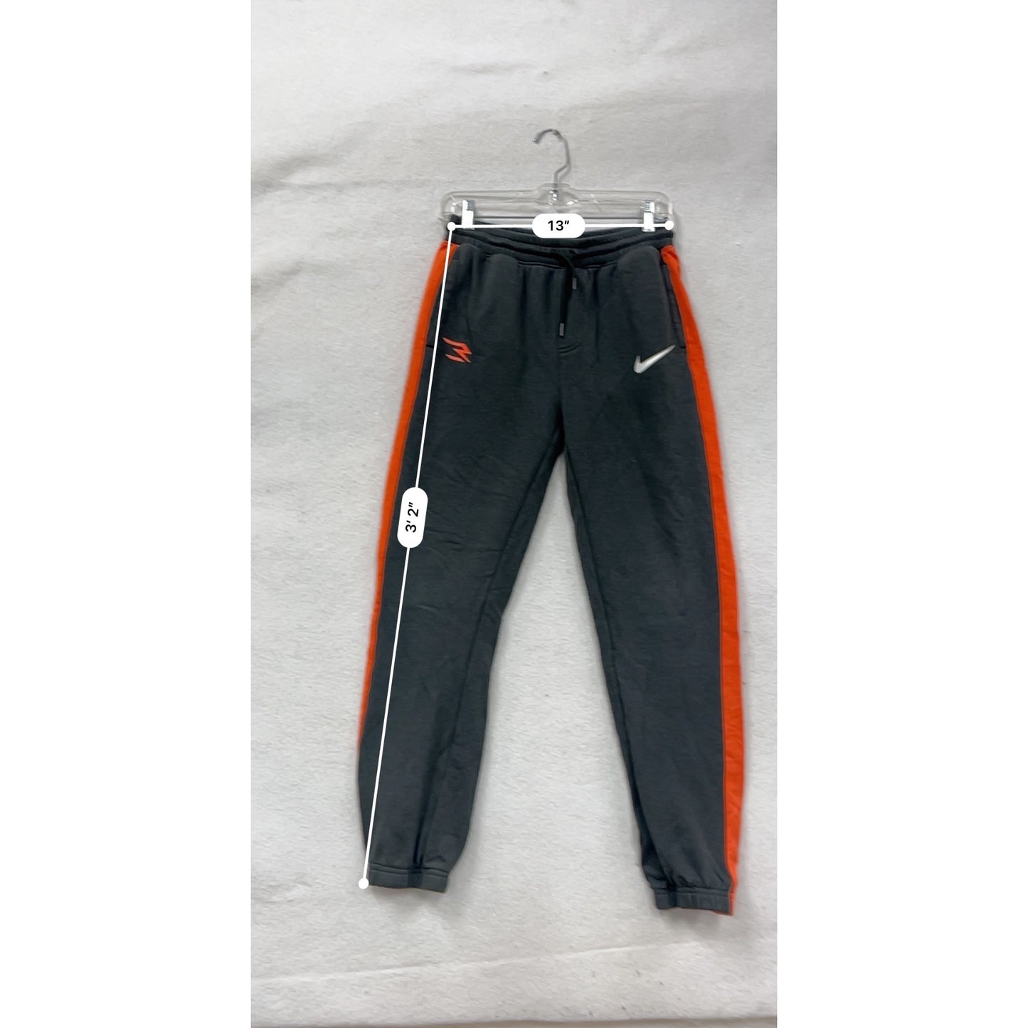 Nike Youth XL Track Pants Black/Orange Striped Athletic Joggers #8672