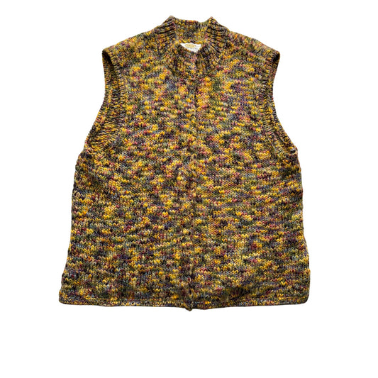 Talbots Petite Multicolor Sleeveless Wool Blend Knit Sweater Vest #9779