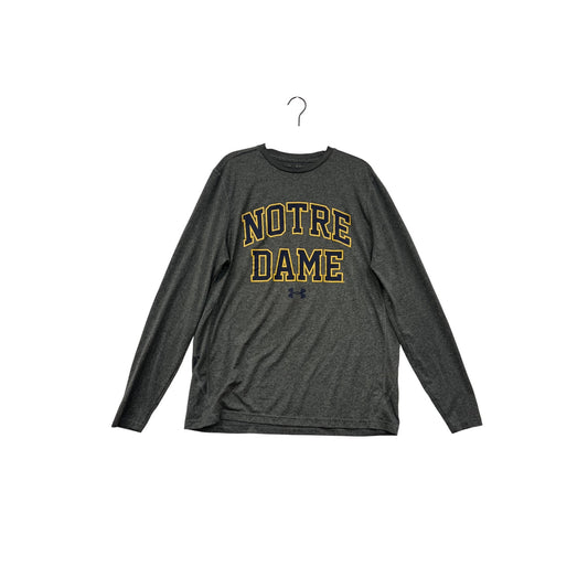 Under Armour Notre Dame Long-Sleeve Loose Fit Gray Shirt LG #8932