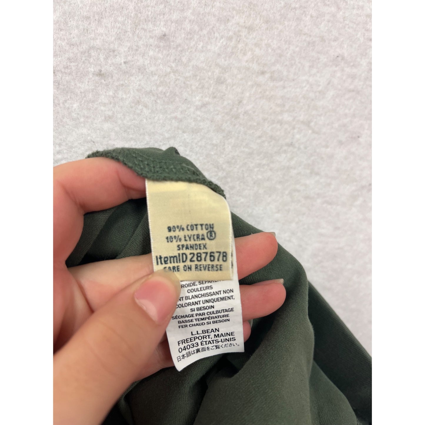 L.L.Bean Dark Green Cotton Blend Pants Size S Regular #416A