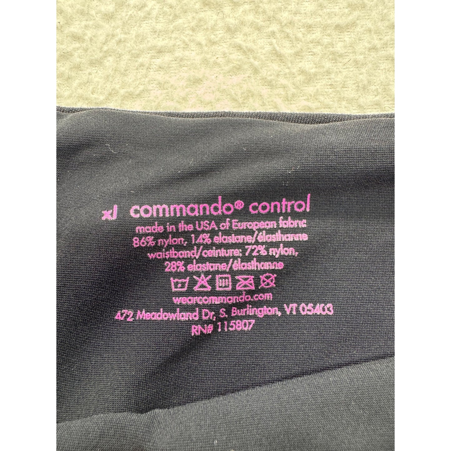 Commando Control Black High-Waisted Shaping Leggings XL Nylon Blend 34" #9771