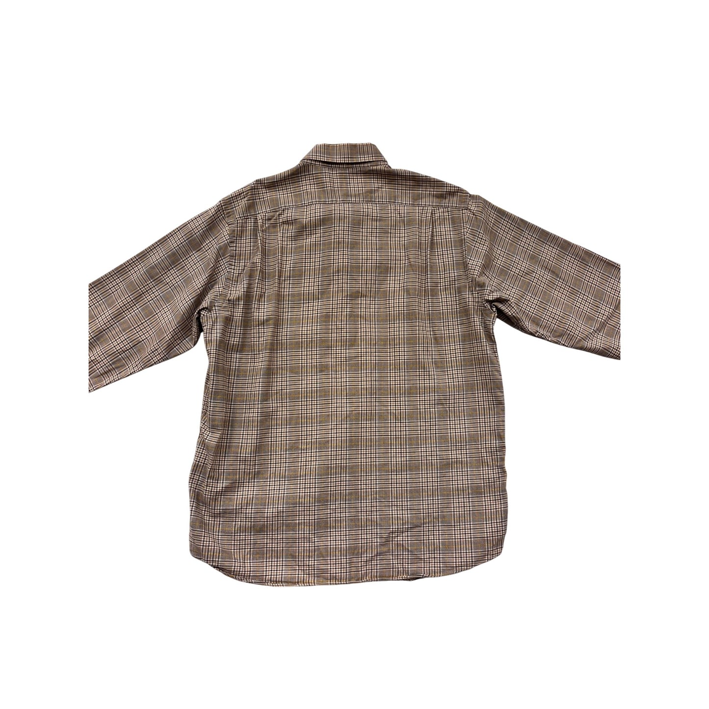 Cremeux Collection Brown Plaid Long Sleeve Button-Up Shirt Size L #8320