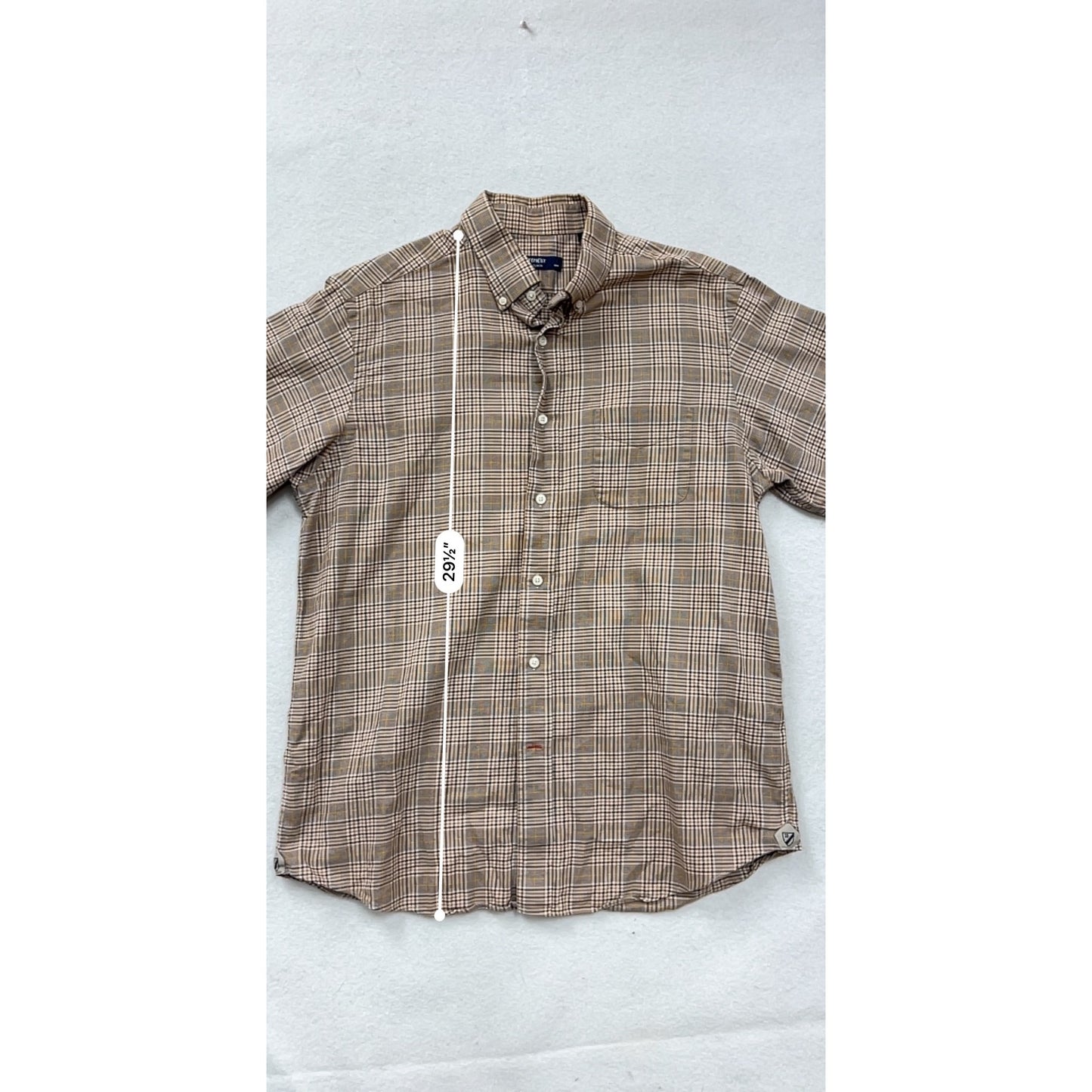 Cremeux Collection Brown Plaid Long Sleeve Button-Up Shirt Size L #8320