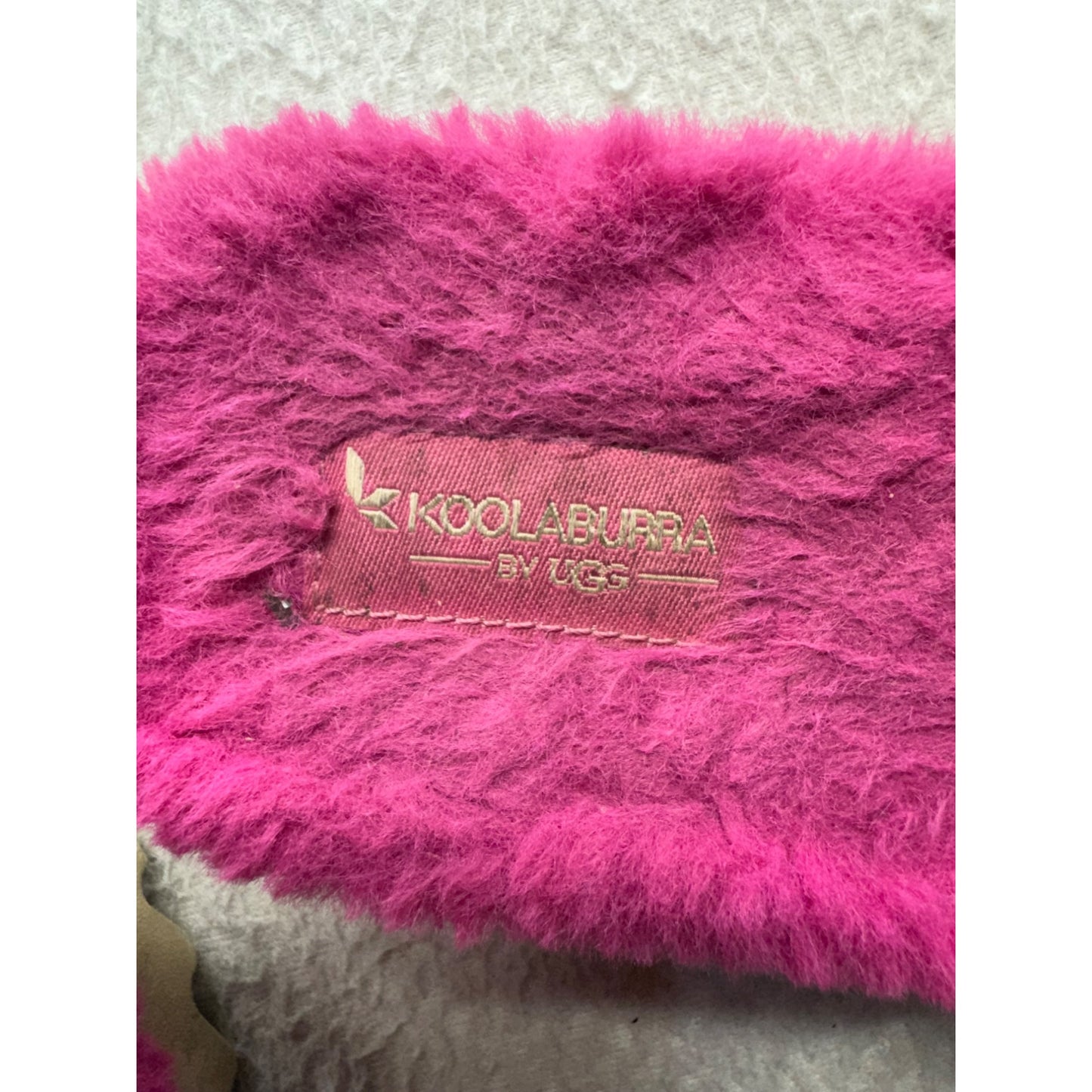 Koolaburra By UGG Pink Fluffy Slippers With Elastic Strap & Platform Sole  #9794