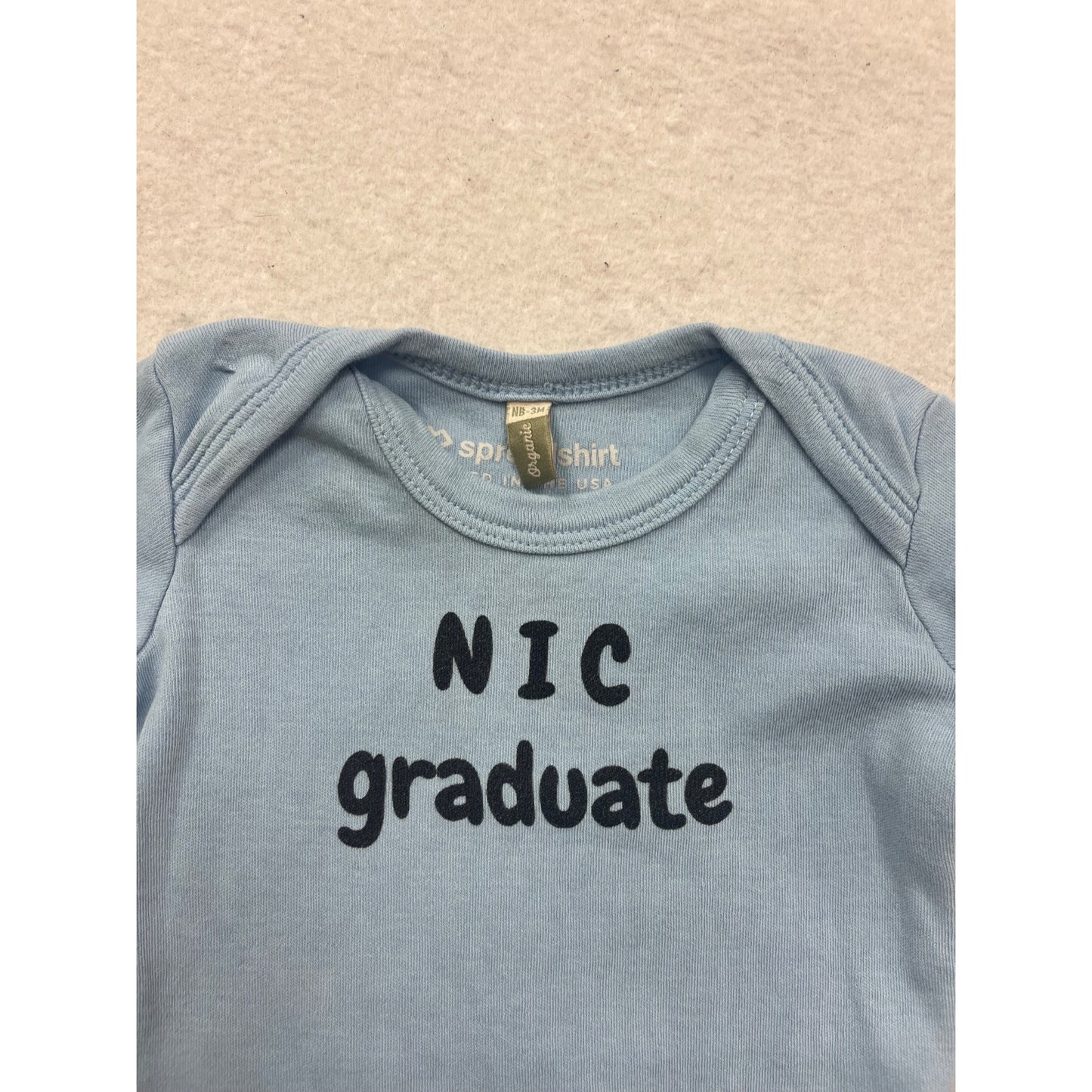 NIC Graduate Blue Baby Romper 0-3M