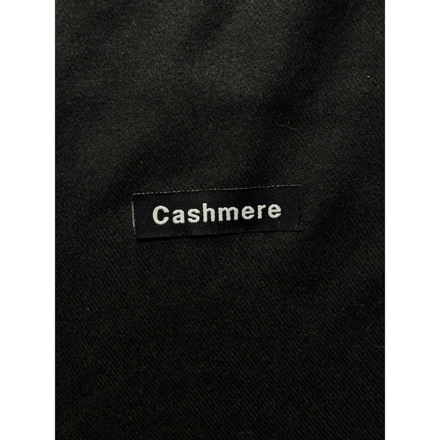 Black Cashmere Scarf With Fringe Edges  #9514