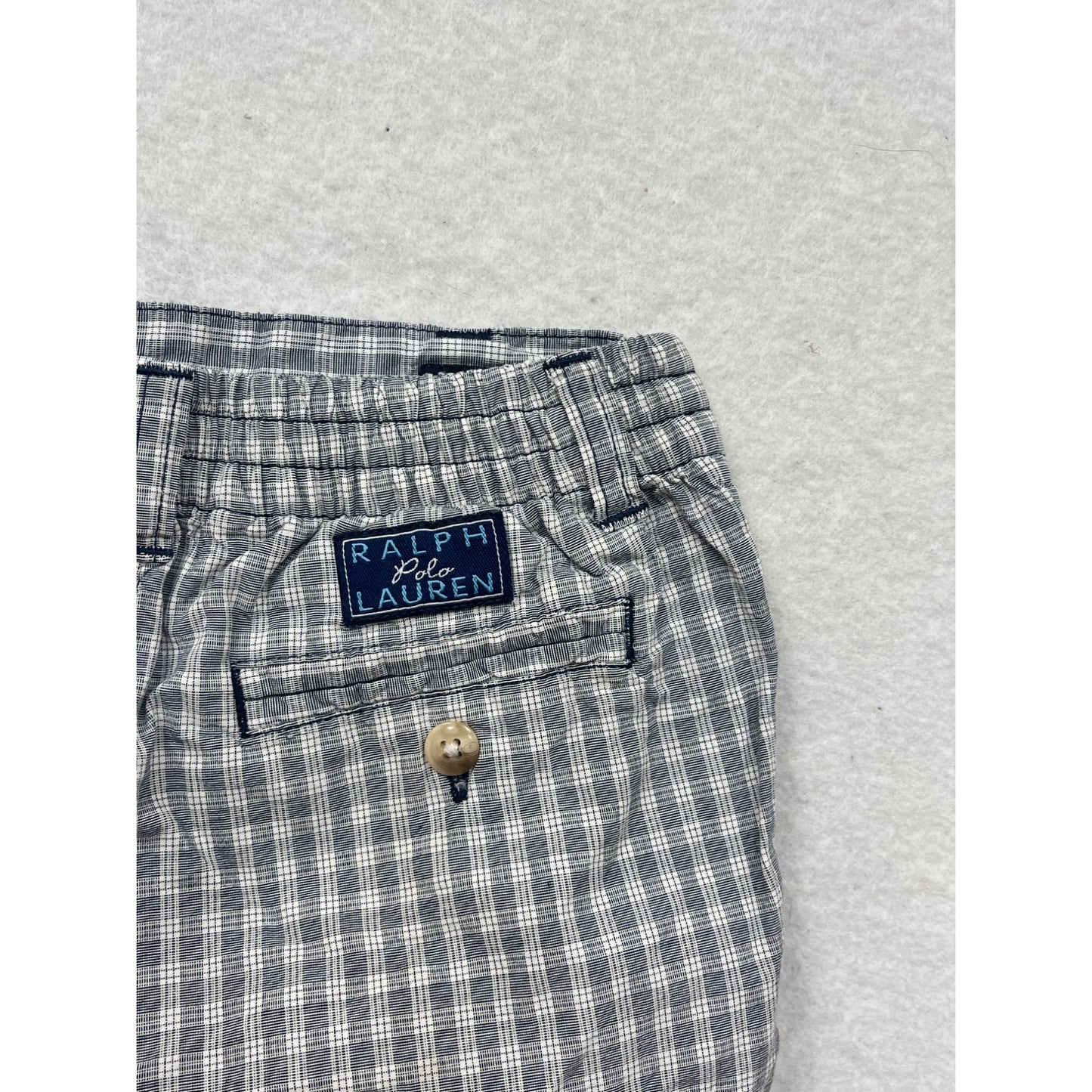 Ralph Lauren Boys Gray & White Plaid Shorts Size 2T #8185