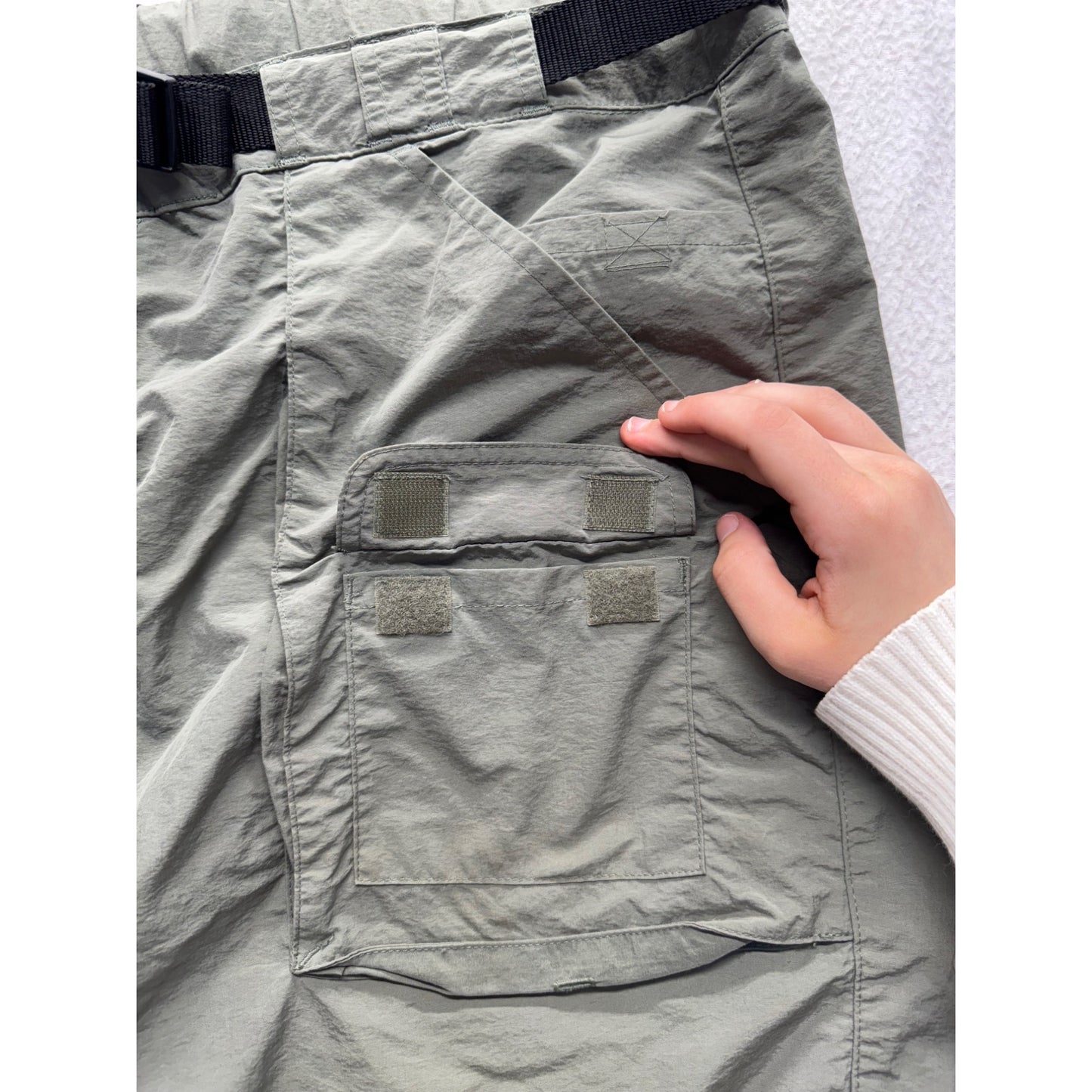 Field & Stream Outdoor Cargo Shorts Olive Green Nylon Hiking XL #9558