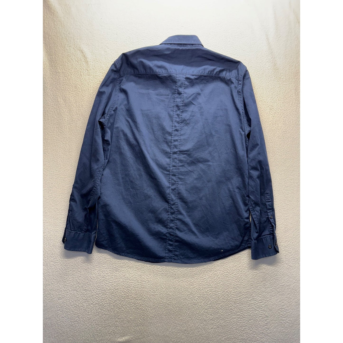 Marc Anthony Slim Fit Navy Stretch Button-Down Shirt L #9285