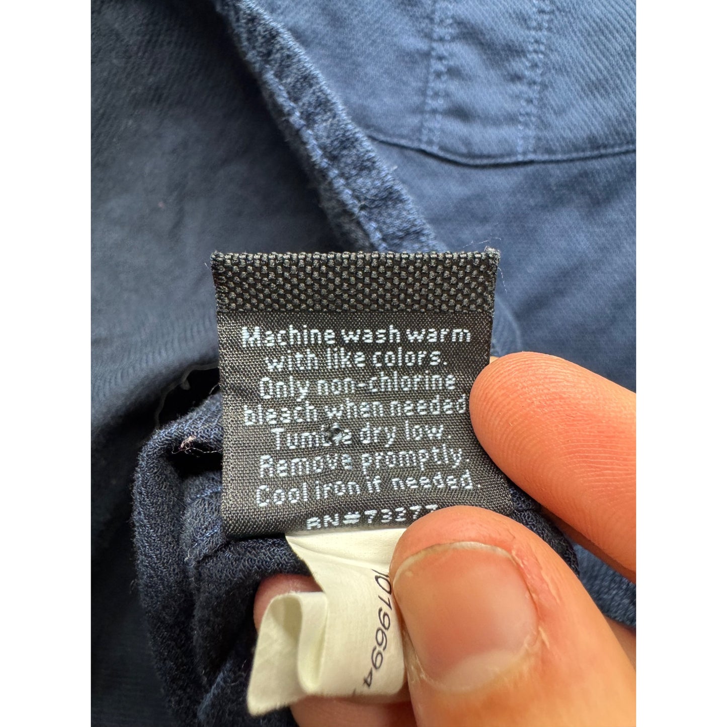 Marc Anthony Slim Fit Navy Stretch Button-Down Shirt L #9285