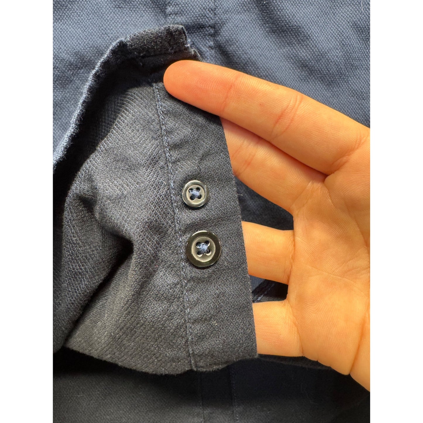 Marc Anthony Slim Fit Navy Stretch Button-Down Shirt L #9285