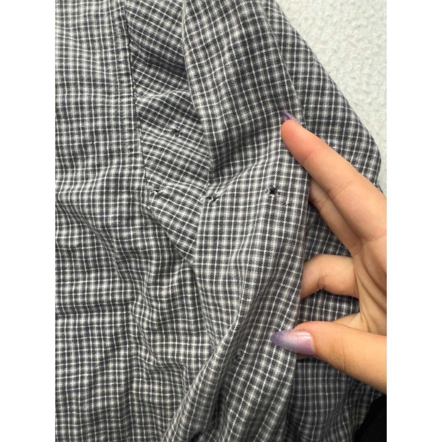 U.S. Expedition Mens XL Gray Plaid Long Sleeve Button-Down Shirt 100% #9542