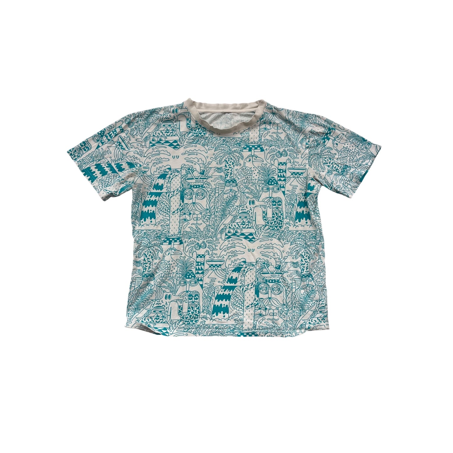Short-Sleeve Crew Neck Shirt With Abstract Print #304A