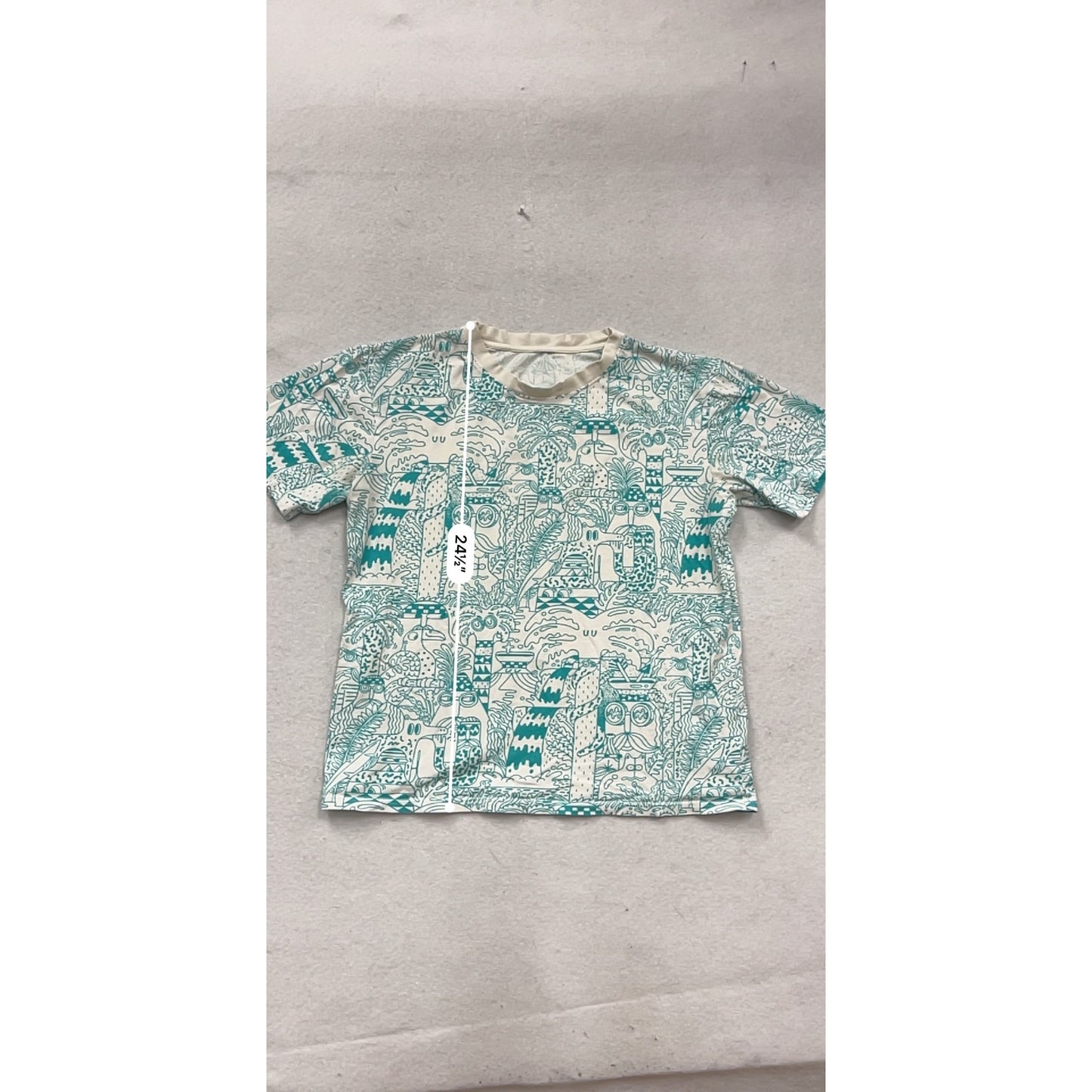 Short-Sleeve Crew Neck Shirt With Abstract Print #304A