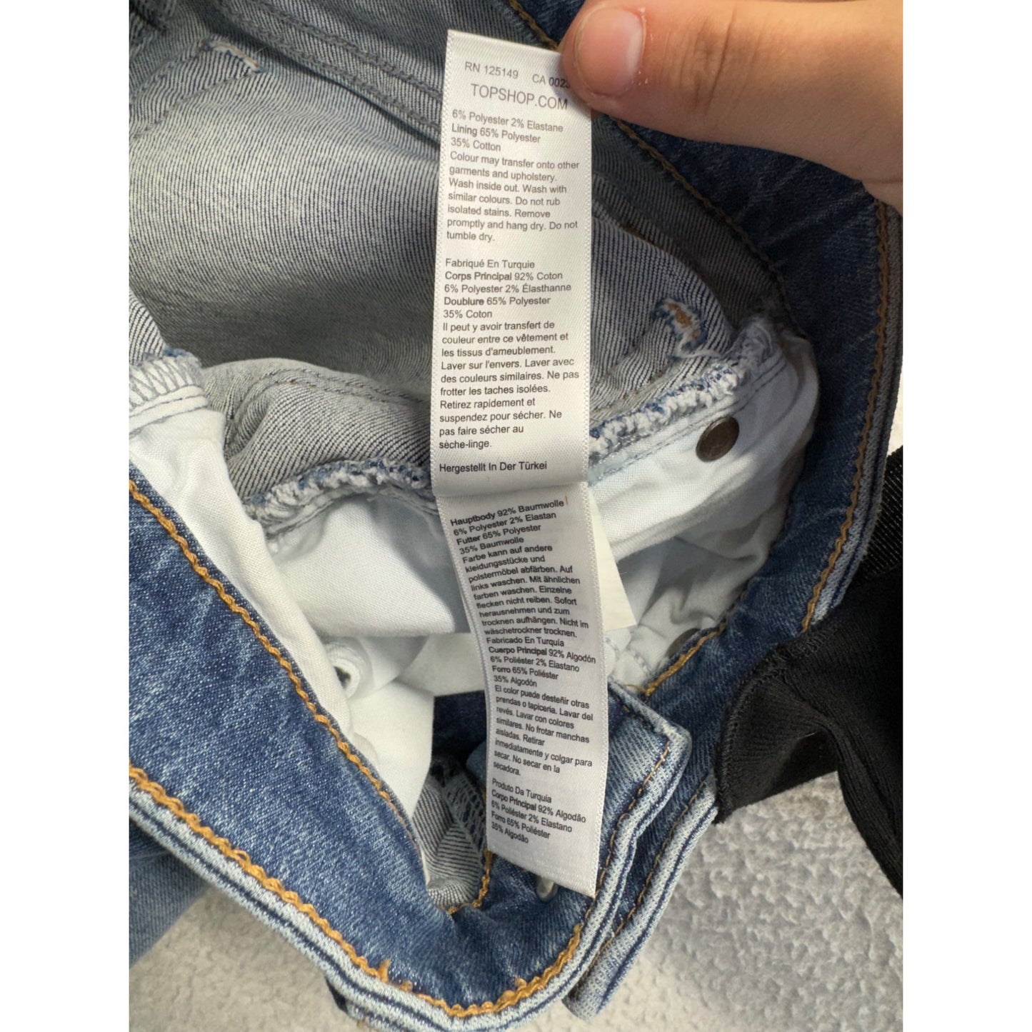 Topshop Jamie Distressed High-Rise Skinny Jeans W25 L30 Denim Blue #7942