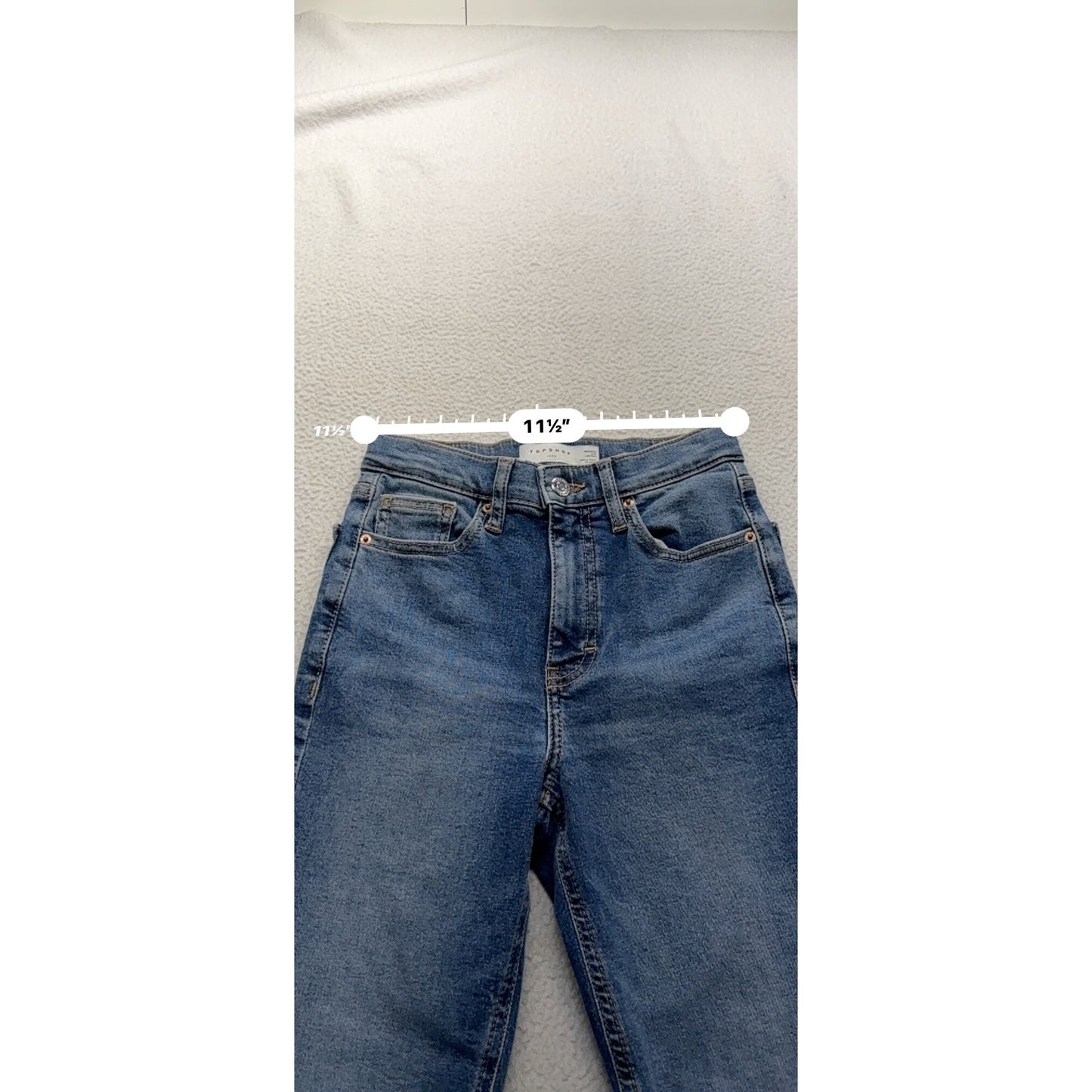 Topshop Jamie Distressed High-Rise Skinny Jeans W25 L30 Denim Blue #7942