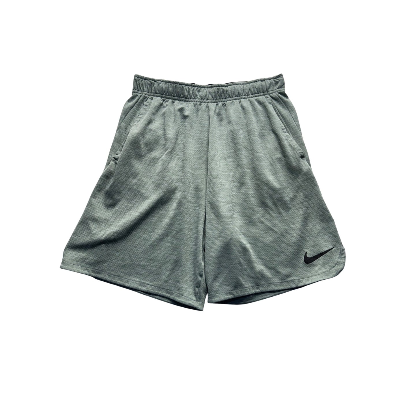 Nike Mens Dri-Fit Athletic Shorts M Light Gray Polyester Activewear #9528