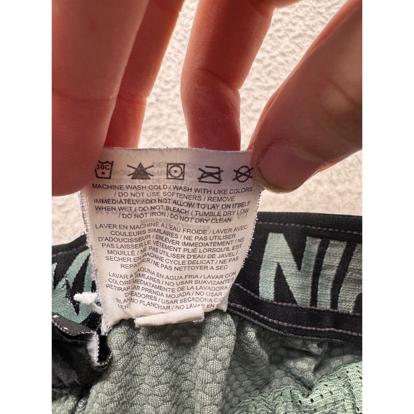 Nike Mens Dri-Fit Athletic Shorts M Light Gray Polyester Activewear #9528