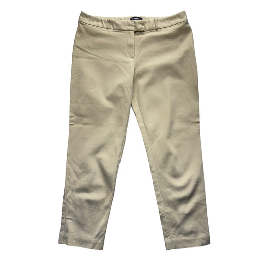 Liz Claiborne Womens Emma Classic Pants Size 12 Beige Cotton Blend Career #440B