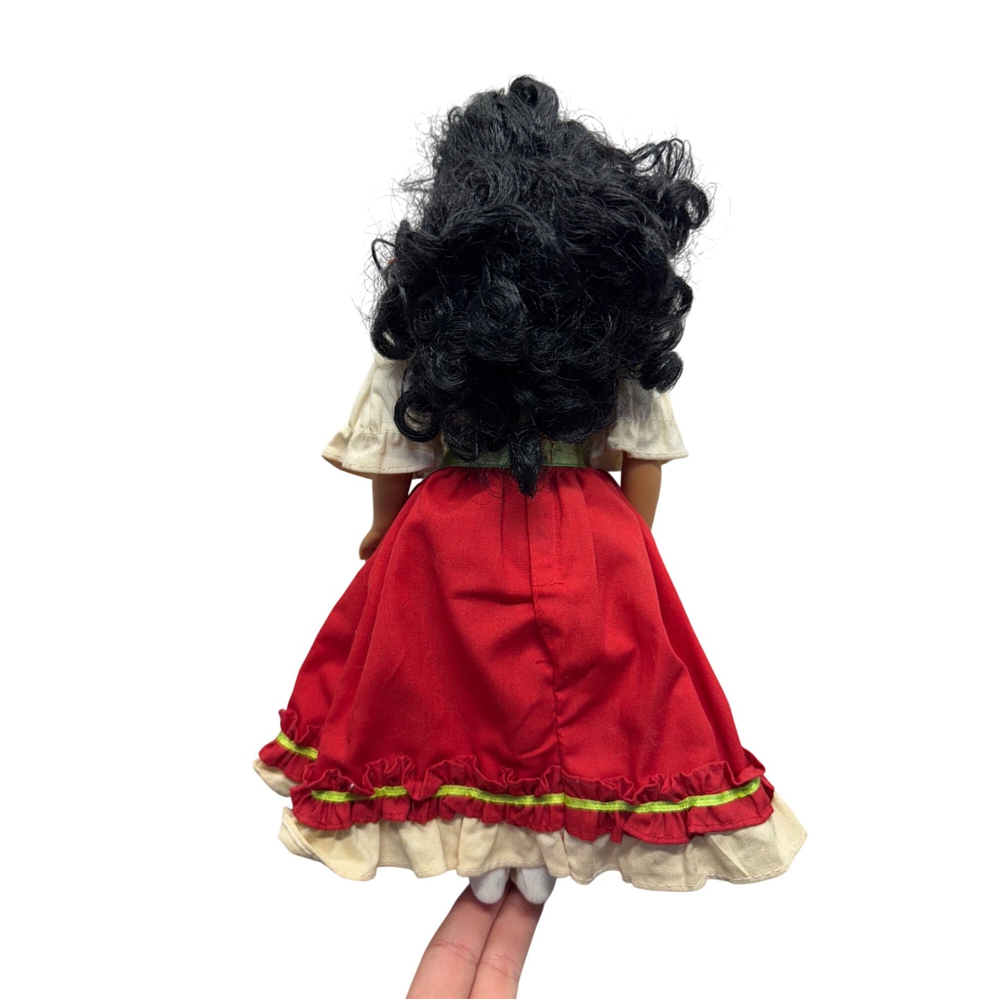 Vintage African American Doll With Black Curly Hair & Red Outfit #415B