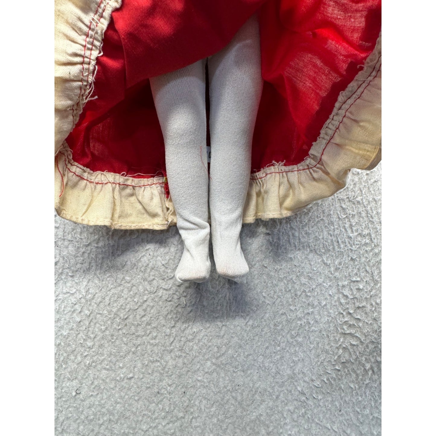 Vintage African American Doll With Black Curly Hair & Red Outfit #415B