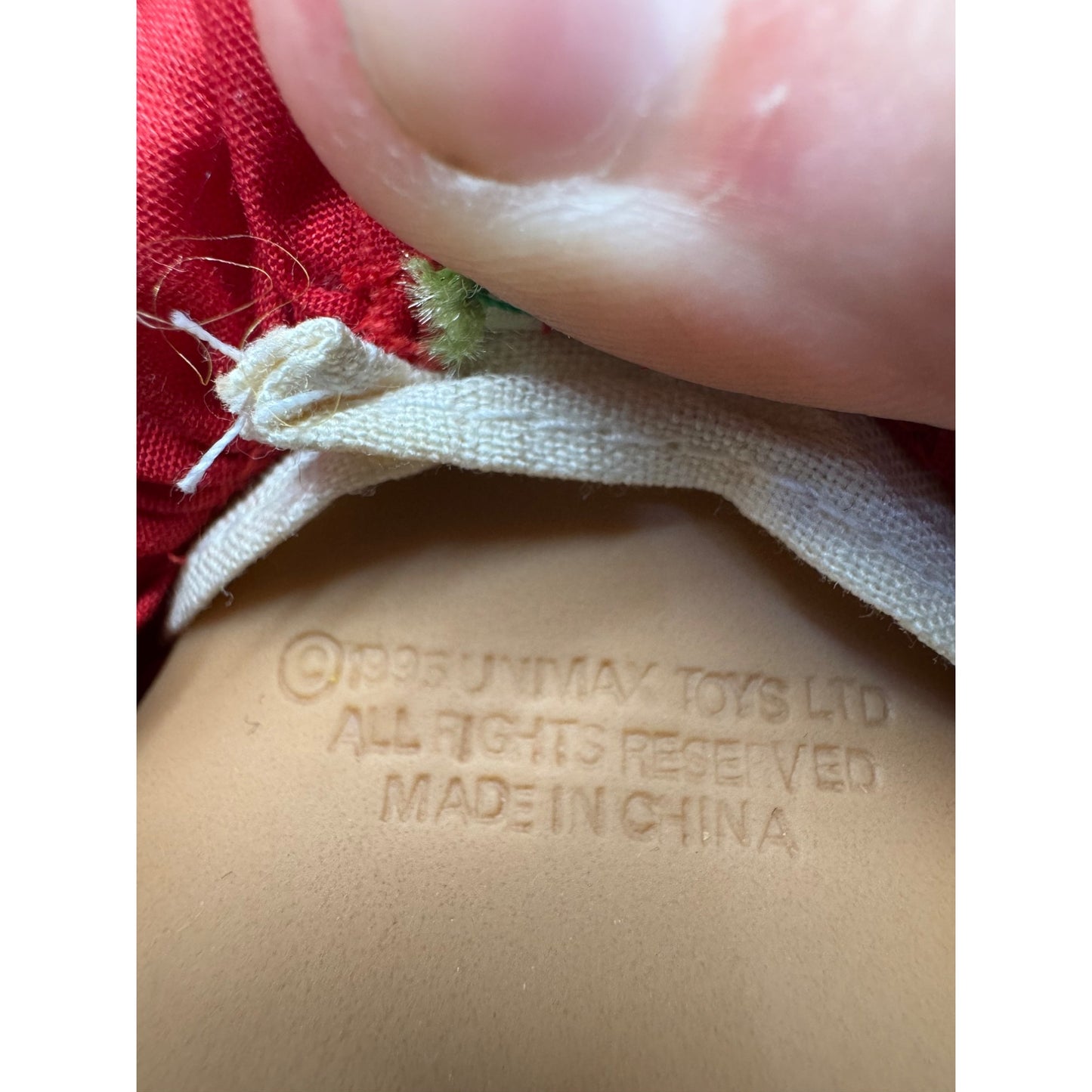 Vintage African American Doll With Black Curly Hair & Red Outfit #415B