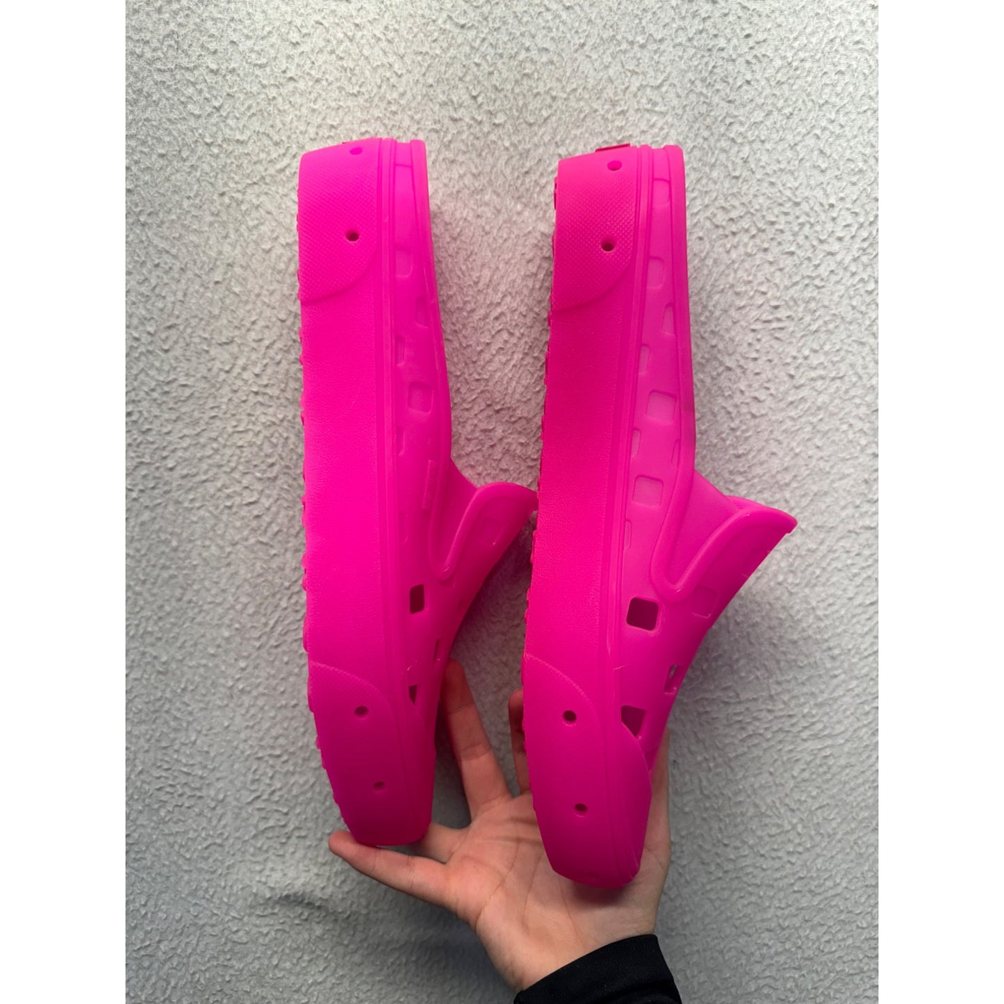 Vans Pink Perforated Slip-On Rubber Clogs Water-Resistant US 8 #9793