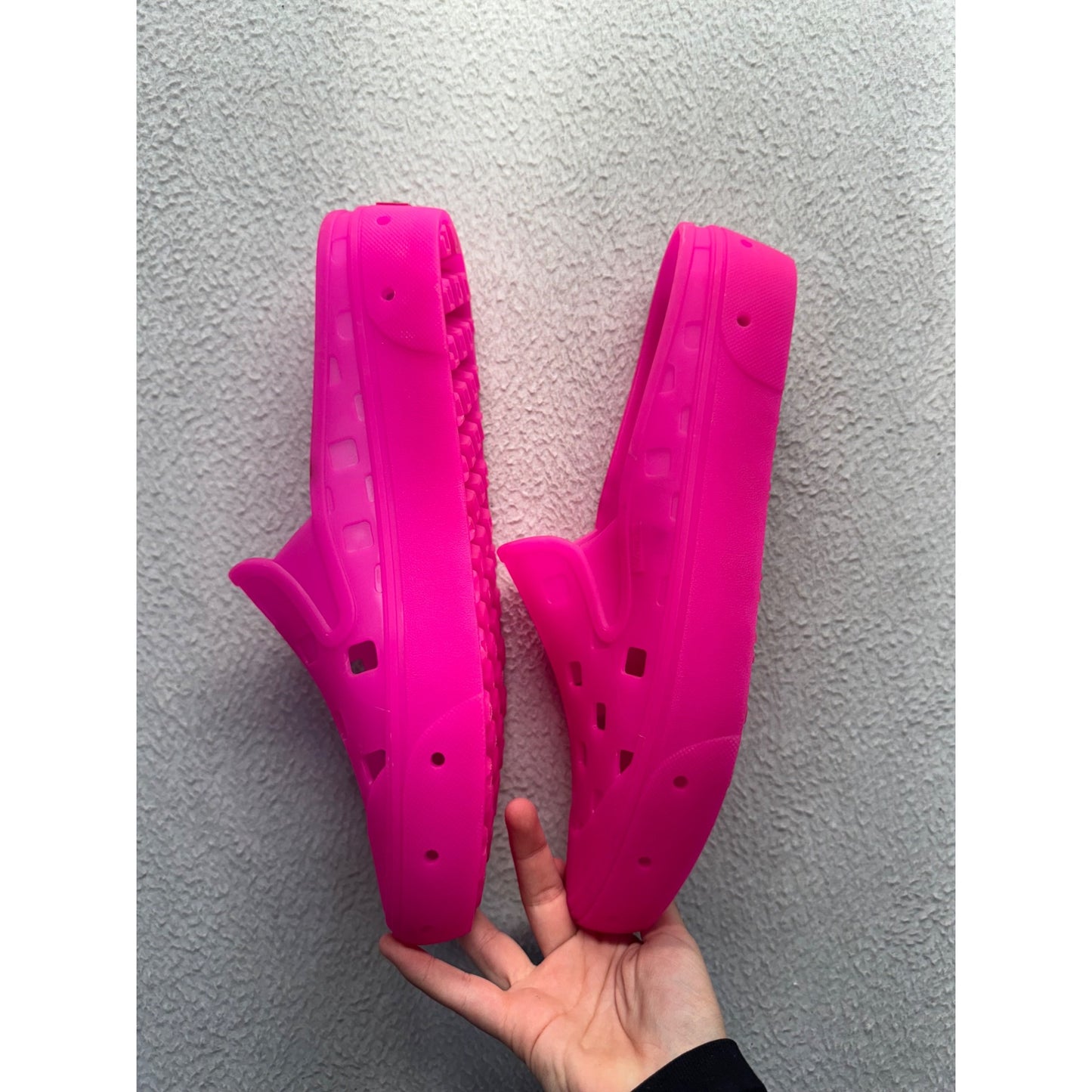 Vans Pink Perforated Slip-On Rubber Clogs Water-Resistant US 8 #9793