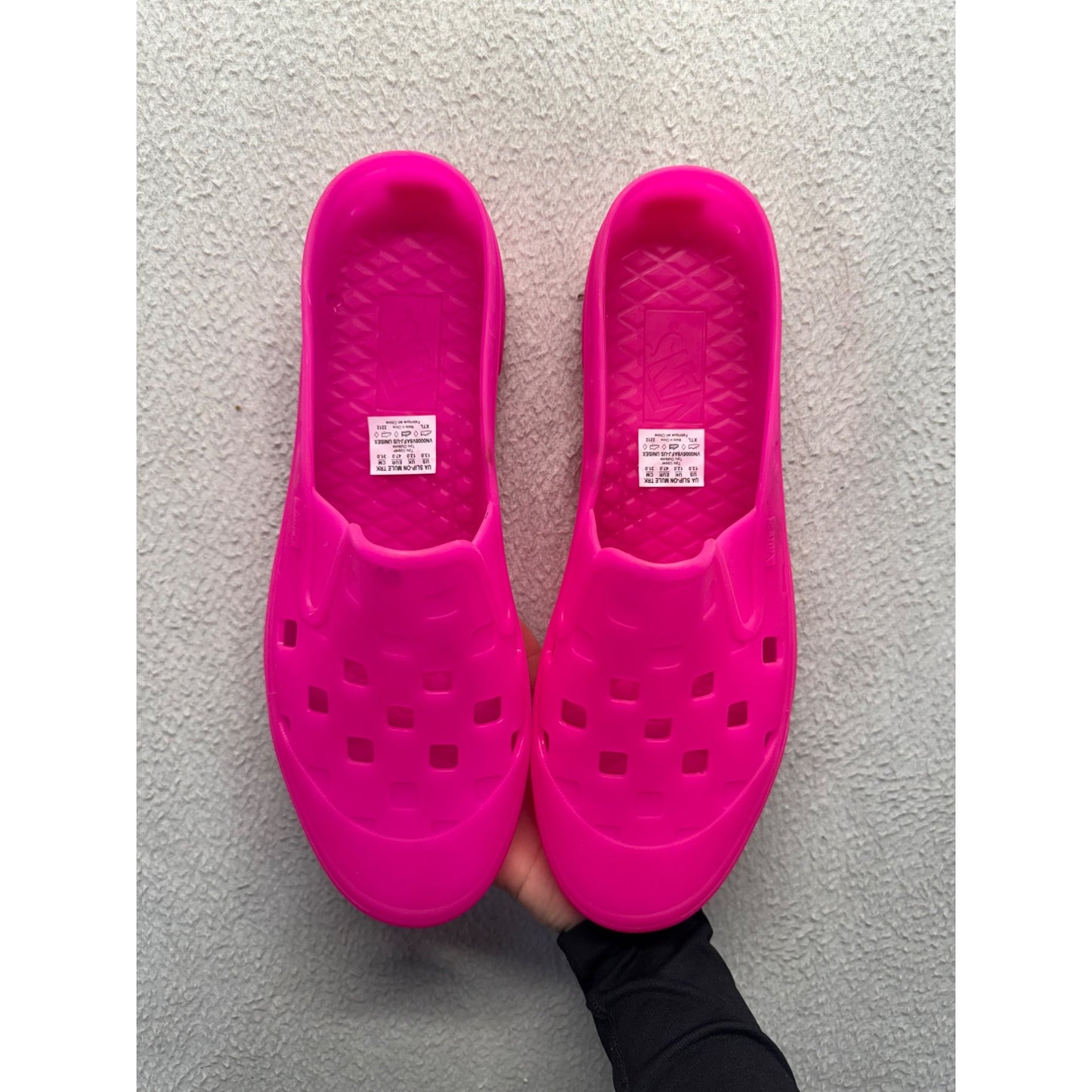 Vans Pink Perforated Slip-On Rubber Clogs Water-Resistant US 8 #9793