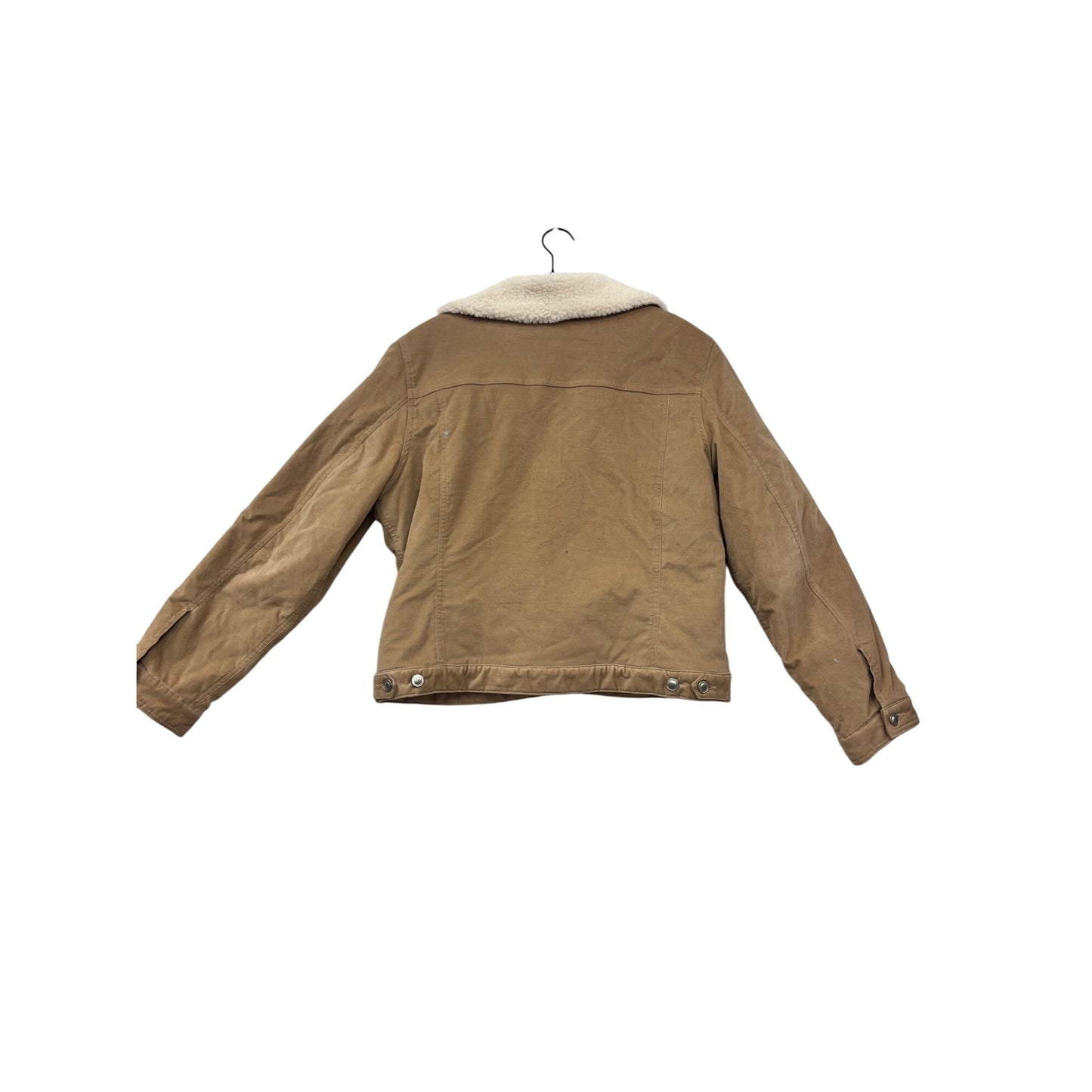 Eddie Bauer Tan Sherpa-Lined Cotton Blend Jacket Button-Up XL #87A