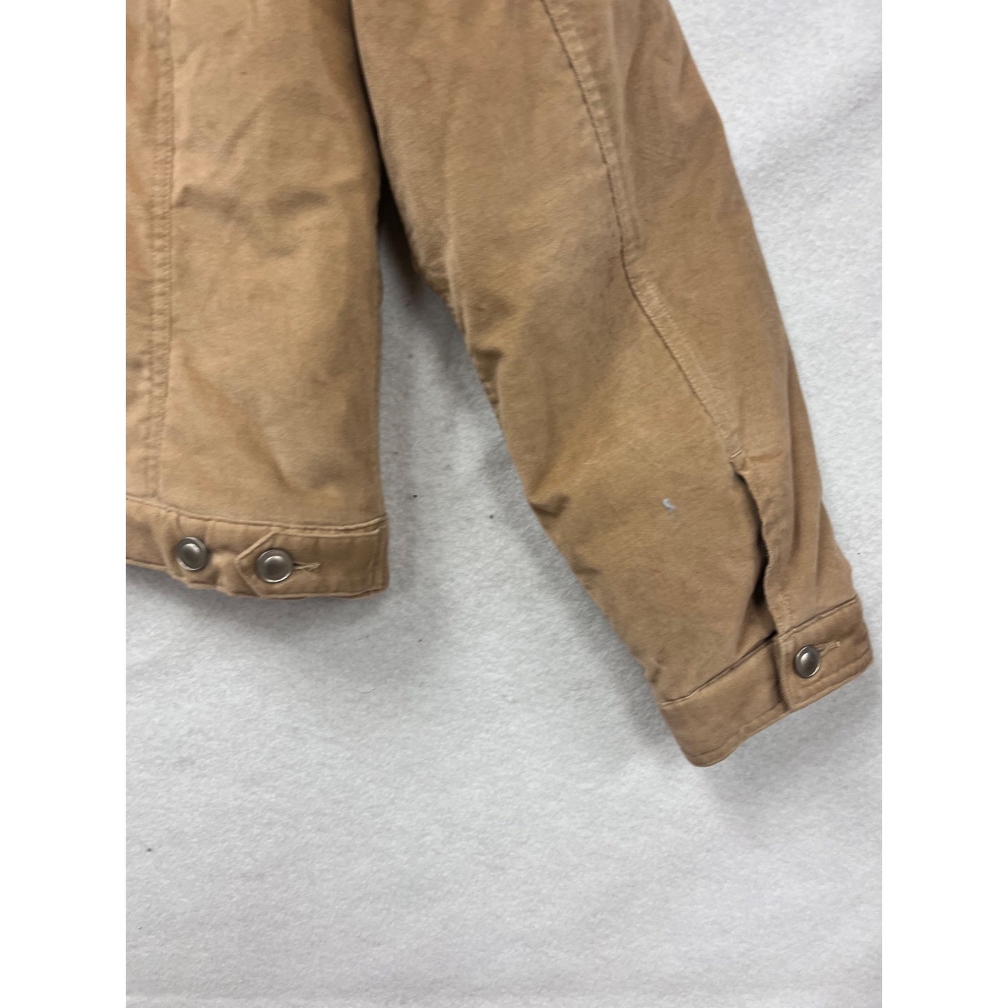 Eddie Bauer Tan Sherpa-Lined Cotton Blend Jacket Button-Up XL #87A