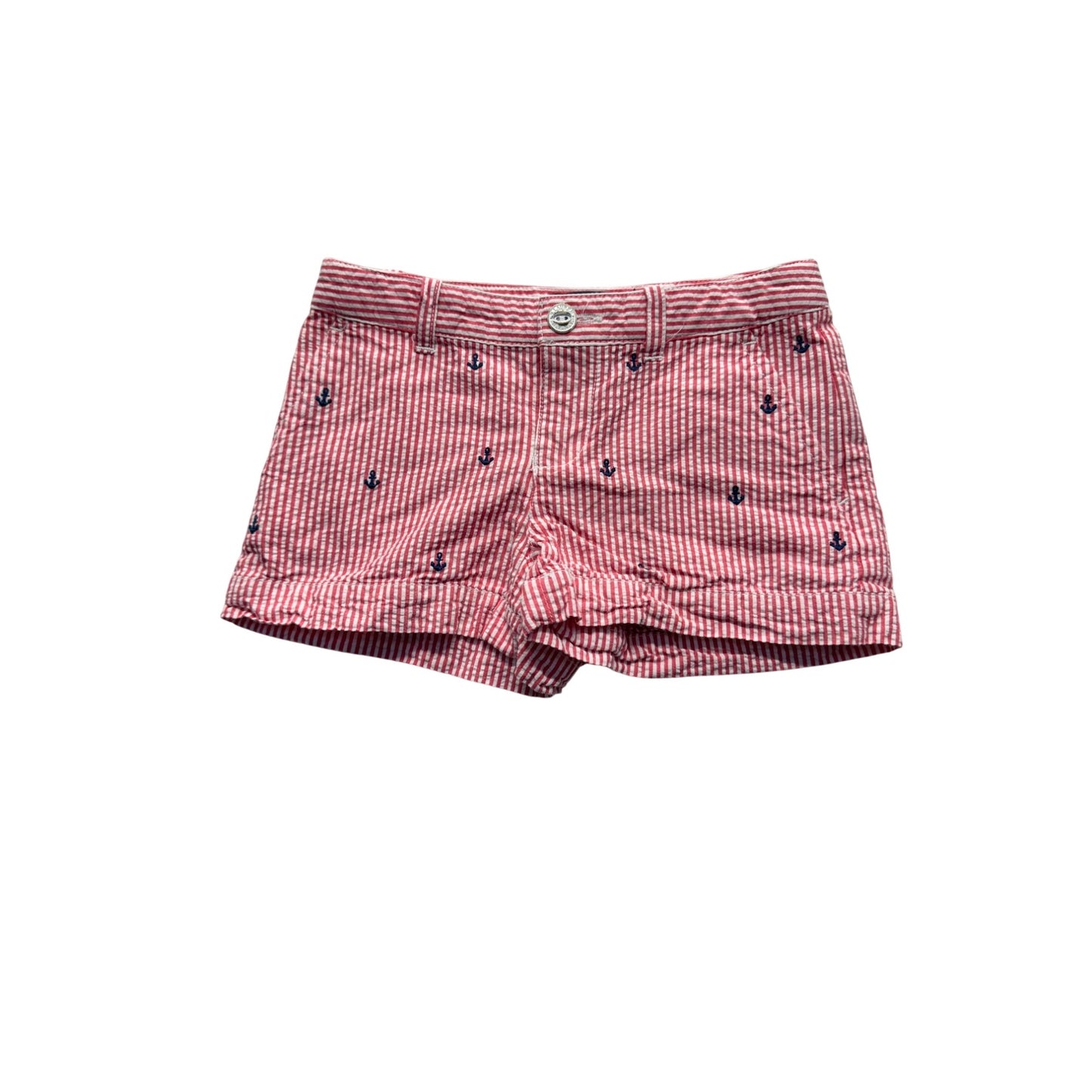 Ralph Lauren 4T Striped Red/White Cotton Shorts W/Anchor Embroidery #9121