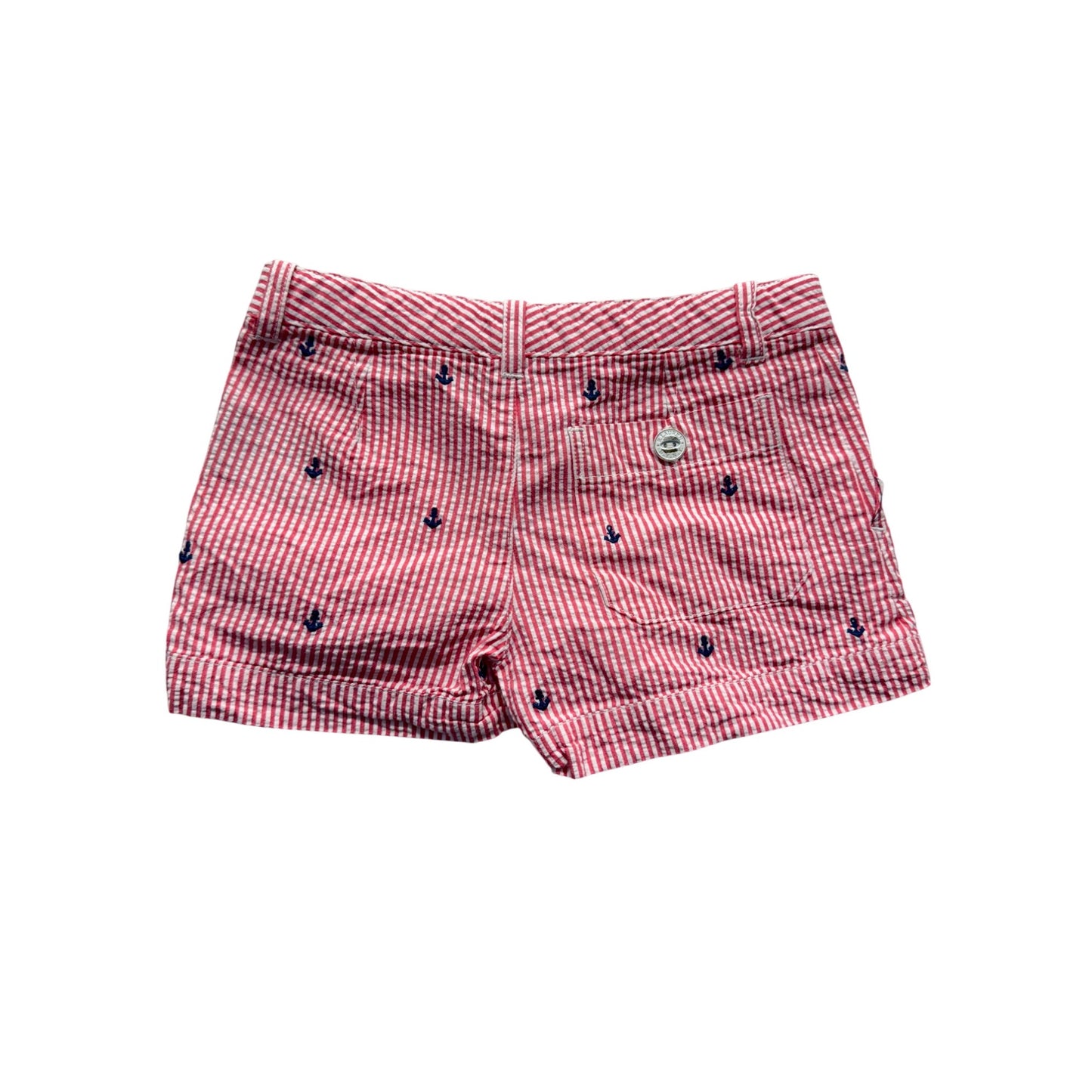 Ralph Lauren 4T Striped Red/White Cotton Shorts W/Anchor Embroidery #9121