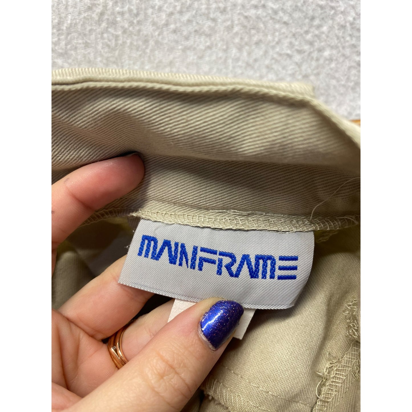 Vintage Mainframe Pleated Khaki Midi Skirt With Brown Croc Belt & Pockets #5876