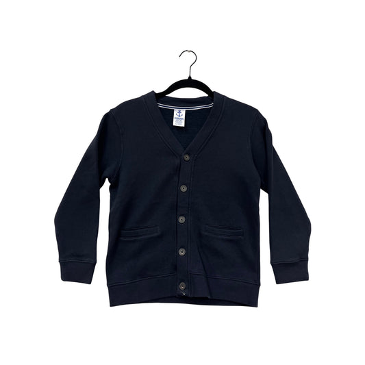 Boys Gymboree Navy Blue Cardigan Sweater M (7-8) Button-Front Cotton Blend With Pockets #6760