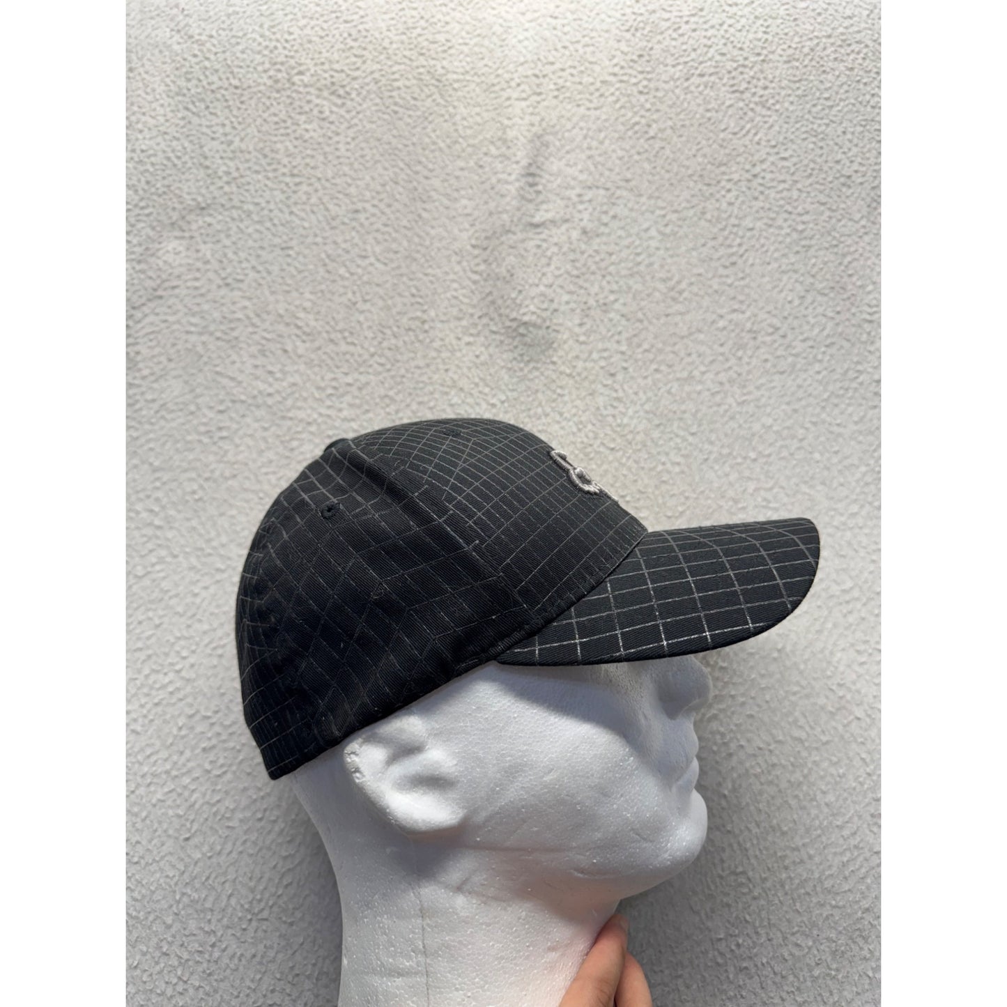 Fox Racing Black Grid Pattern Flexfit Hat With Embroidered Logos #9741