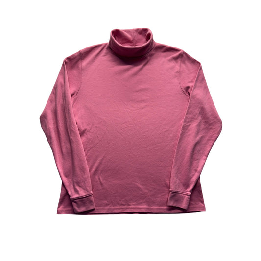 L.L. Bean Womens Pink Turtleneck Long Sleeve Top Medium  #7816