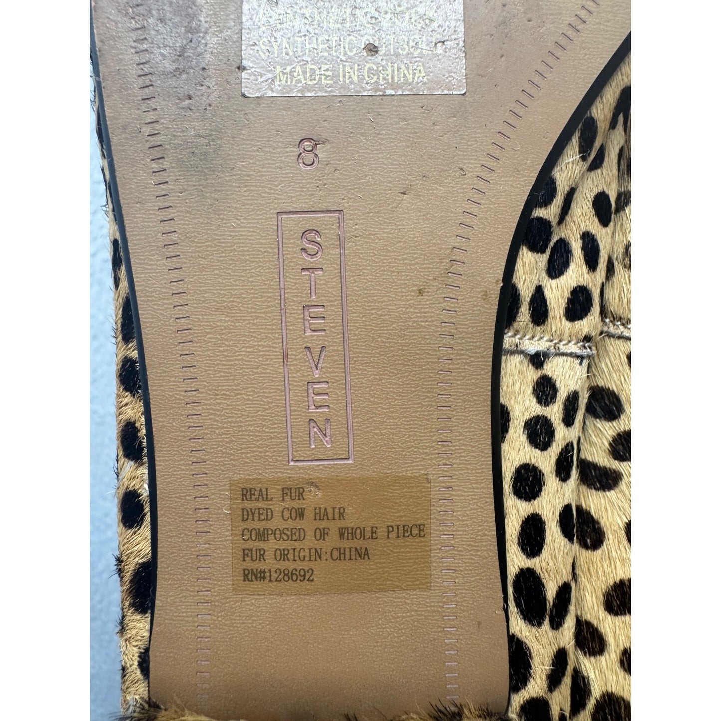 Steven By Steve Madden Leopard Print Calf Hair Flats Size 8 #9806