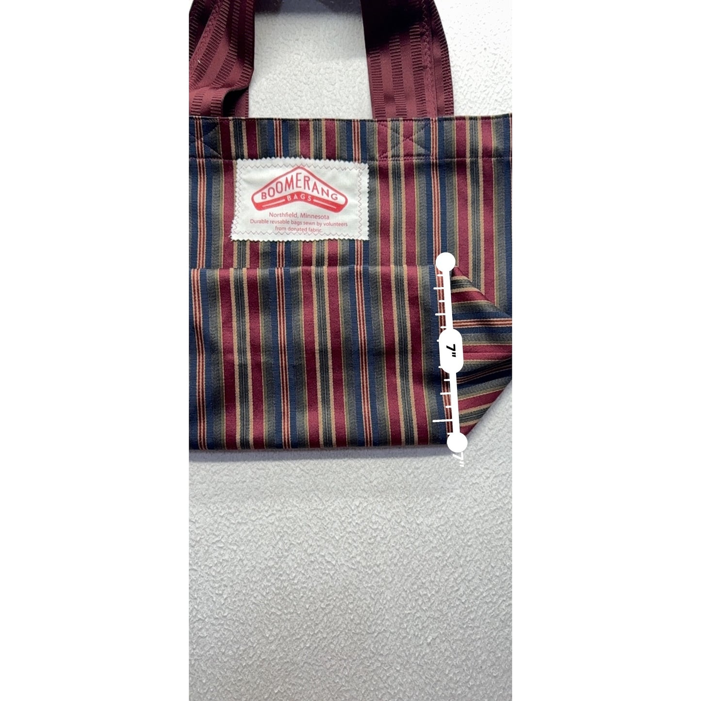 Boomerang Bags Striped Reusable Tote Handmade Minnesota Volunteer Craft #59B