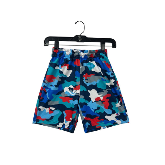 Champion Kids Camo Athletic Shorts Blue/Red/White Mesh #6993