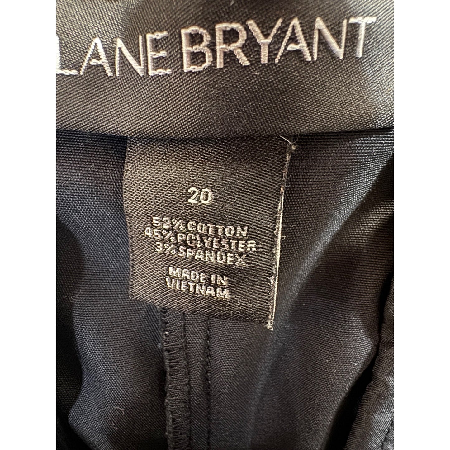 Lane Bryant The Allie Black Ruffle Hem Slacks Size 20 Cotton Blend #180B