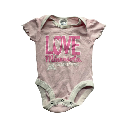 Love Minnesota Golden Gophers Baby bodysuit 3-6M Rivalry Threads #7423