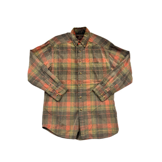 Basic Options Plaid Long Sleeve Button-Up Shirt M #932A