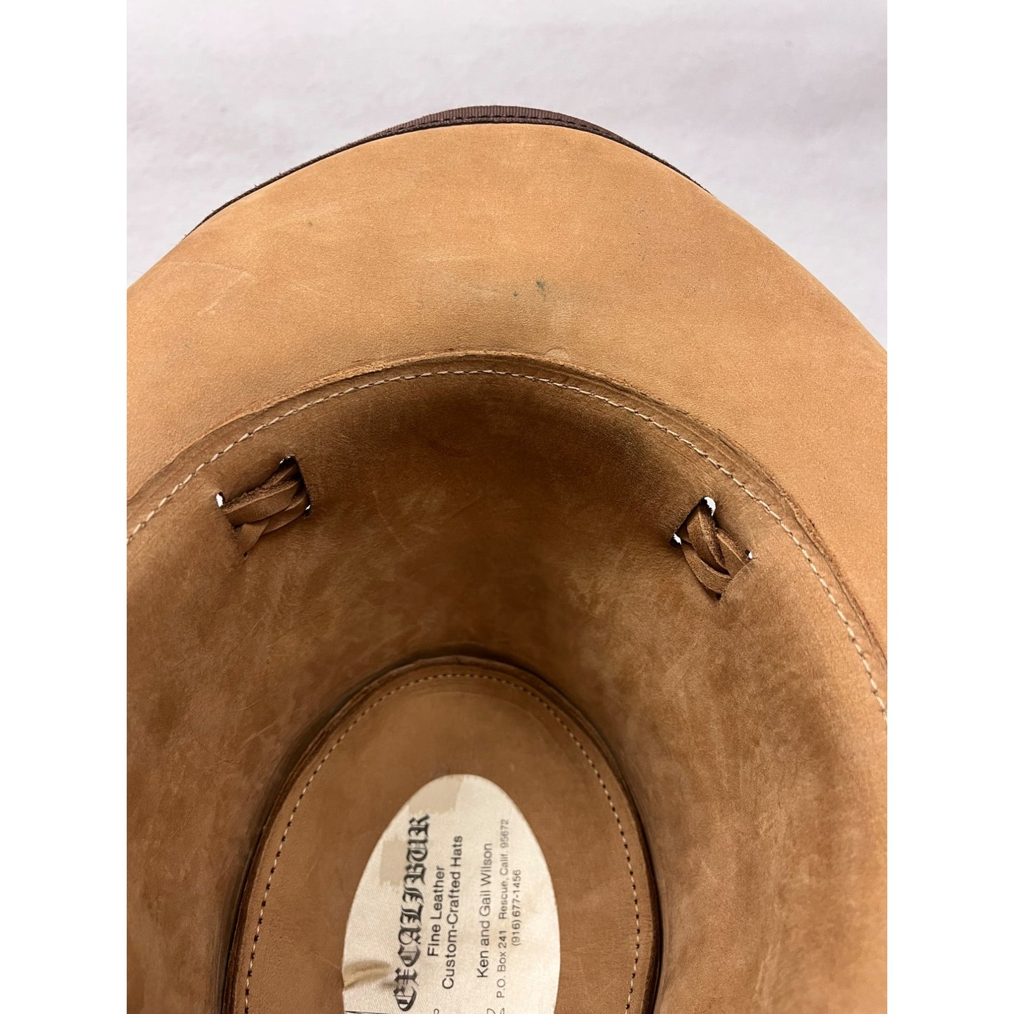 Men’s vintage Excalibur Outback Leather Cowboy Hat #2865