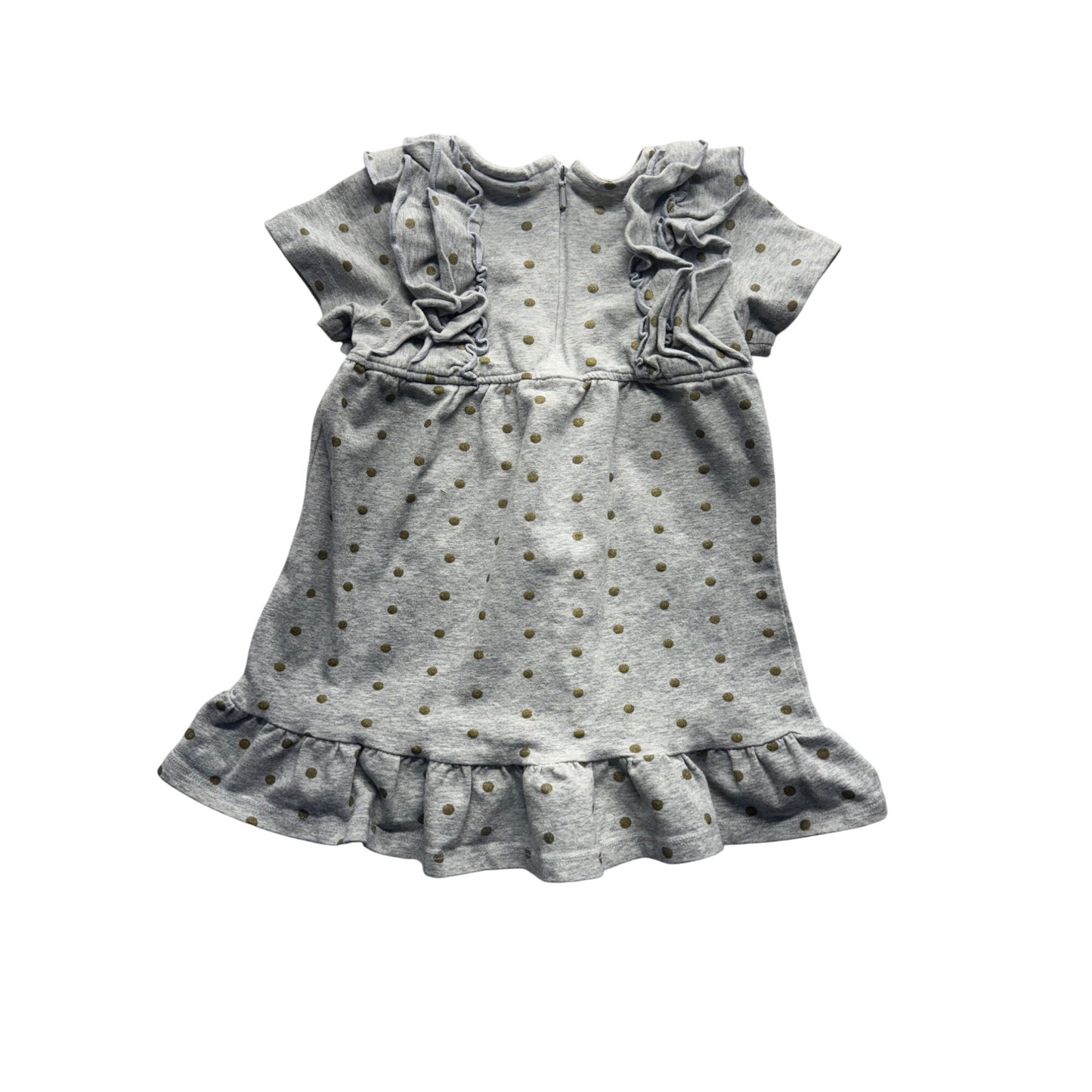 Juicy Couture Polka Dot Baby Dress 12-18 Months Gray & Gold Cotton Blend #9102