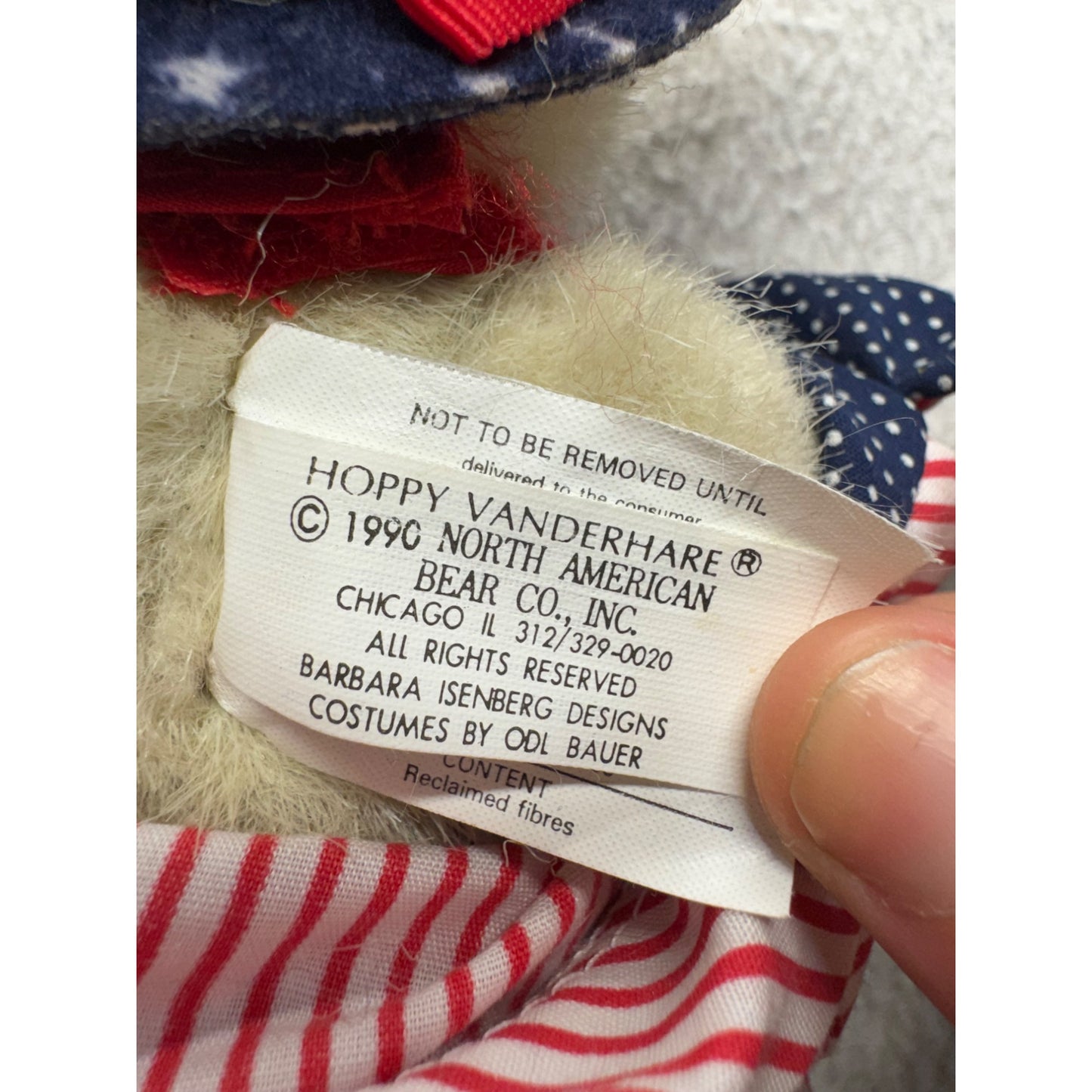 Hoppy Vanderhare Patriotic Plush Rabbit With Hat & Bow Tie 1996 #9866