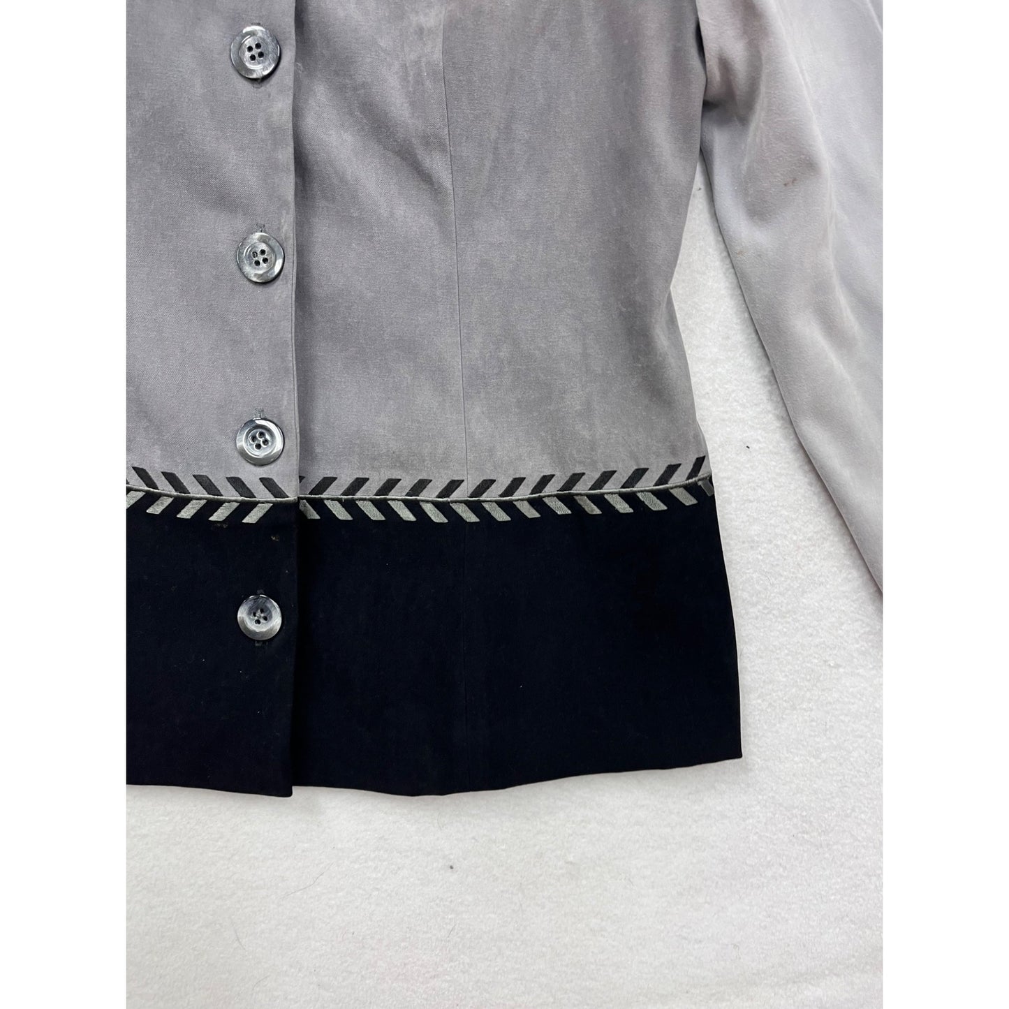 Positive Attitude Petite Colorblock Button-Up Jacket Size 8 #8652